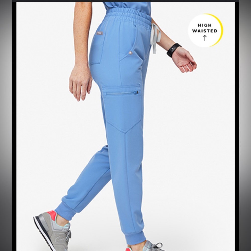 FIGS Women's Ceil Blue High Waisted Jogger Scrub Pants